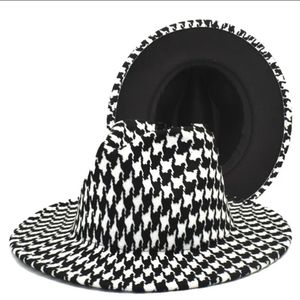 Black White Check Fedors